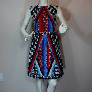 Peter Pilotto Multicolor  Sleeveless  back zip blend silk Dress Size US 6